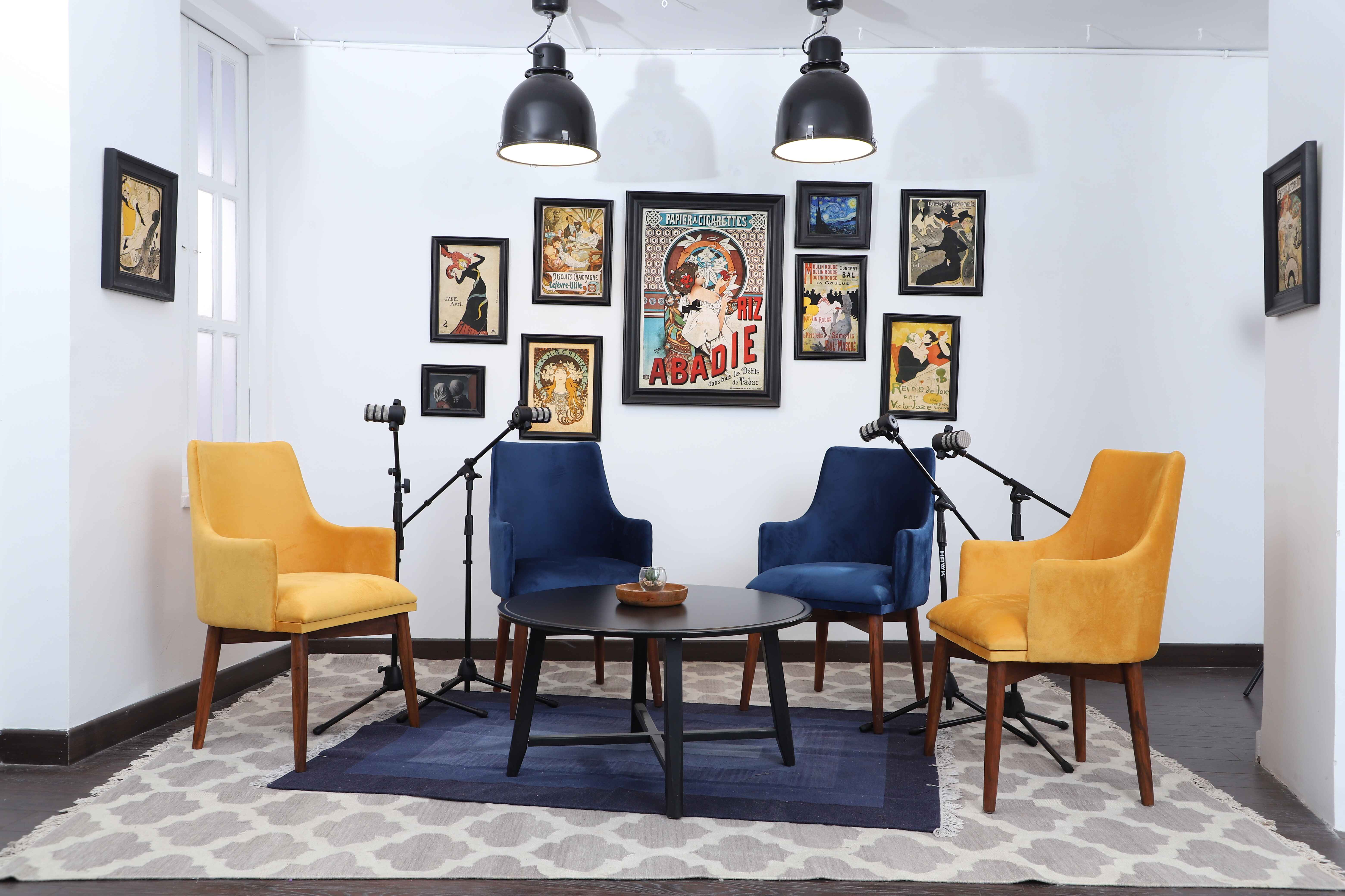 Podcast Studio 2 — intimate interview setup